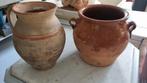 2 oude Brocante aardewerk potten, Ophalen