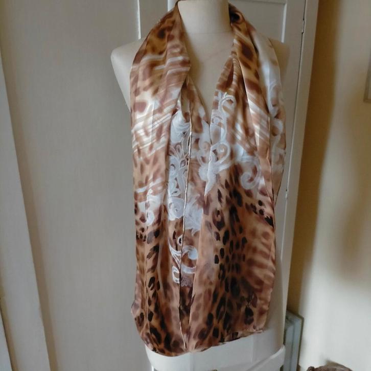 Zijden shawl Jammers & Leufgen dierenprint brons bruin goud, Kleding | Dames, Mutsen, Sjaals en Handschoenen, Zo goed als nieuw