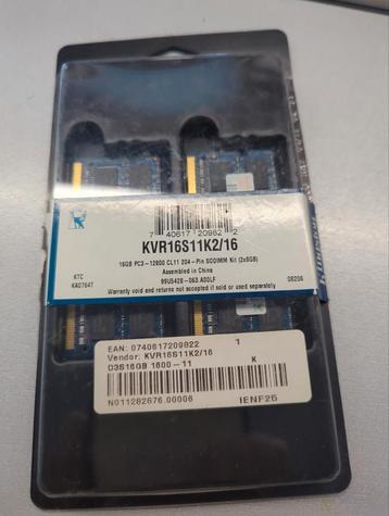 Kingston 16GB DDR3 SODIMM KVR16S11K2/16 beschikbaar voor biedingen