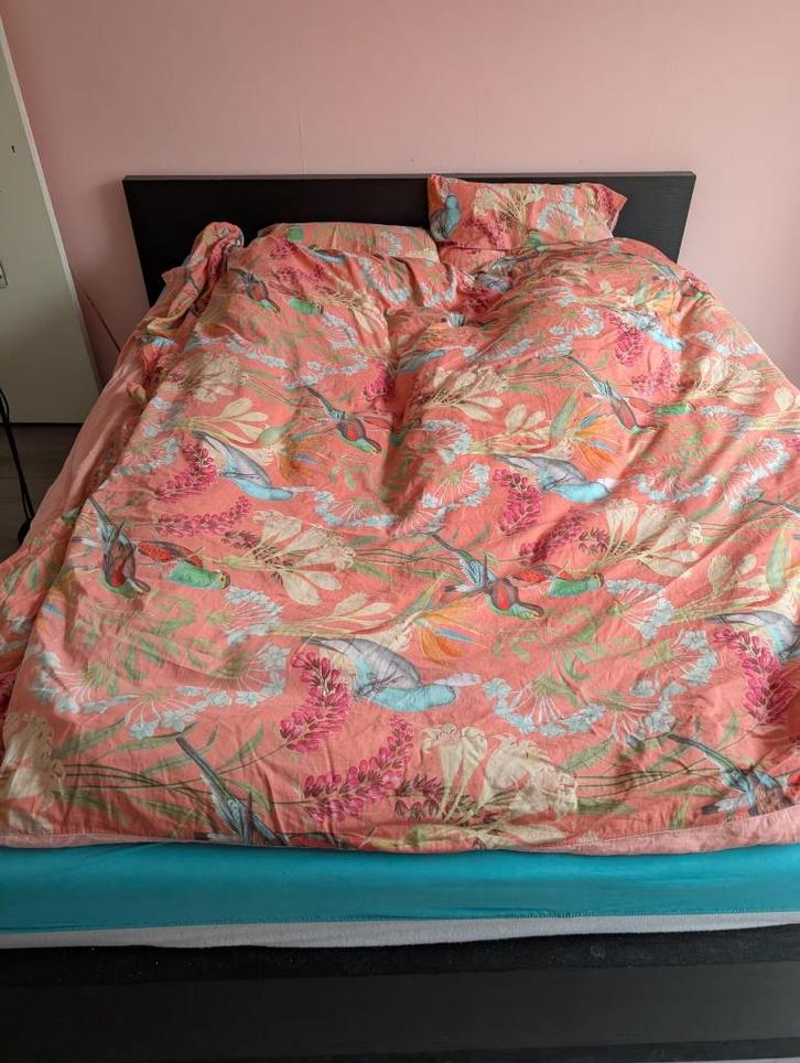 Ikea malm bed, Huis en Inrichting, Slaapkamer | Bedden, Gebruikt, Tweepersoons, 160 cm, 200 cm, Hout, Zwart, Ophalen