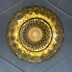 jaren 60 vintage amberkleur glazen hanglamp, Vintage, Ophalen of Verzenden, Nvt, Minder dan 50 cm