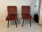 Oud roze velvet eetkamerstoelen - set van 2, Huis en Inrichting, Stoelen, Ophalen, Twee, Overige kleuren, Zo goed als nieuw