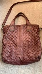 Leren tas met handvat en schouderband, Ophalen of Verzenden, Gebruikt