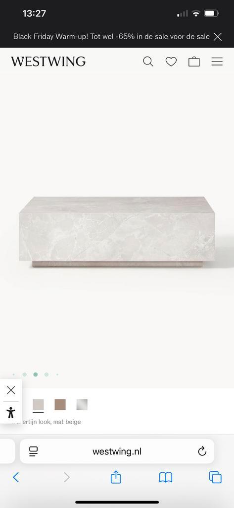 Westwing Lesley Salontafel - Vierkant & Modern, Huis en Inrichting, Tafels | Salontafels, Nieuw, Minder dan 50 cm, 50 tot 100 cm