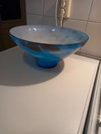 Art glass bleu deco schaal, Blauw, Ophalen of Verzenden, Minder dan 50 cm, Glas