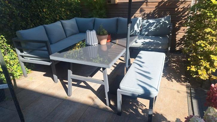 Loungeset, Tuin en Terras, Tuinsets en Loungesets, Zo goed als nieuw, Bank, Ophalen