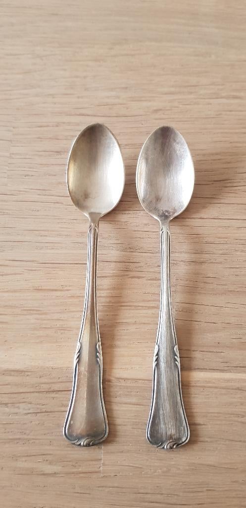 Verzilverde theelepeltjes, antiek, vintage, Antiek en Kunst, Antiek | Servies los, Ophalen of Verzenden