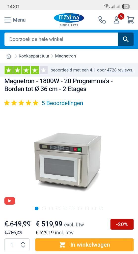 Magnetron Maxima SS 30L, Witgoed en Apparatuur, Magnetrons, Gebruikt, Vrijstaand, Magnetron, 45 tot 60 cm, Ophalen