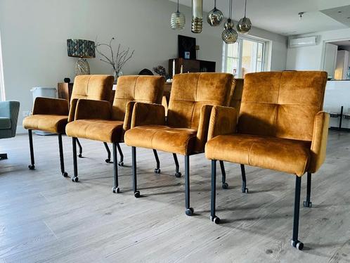 eetkamerstoel velours, Huis en Inrichting, Stoelen, Zo goed als nieuw, Vijf, Zes of meer stoelen, Metaal, Stof, Overige kleuren