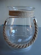 Glazen vaas, met touw, 19 cm, Minder dan 50 cm, Glas, Zo goed als nieuw, Ophalen