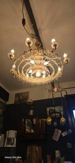 Kristallen Kroonluchter Jaren 50, Ophalen of Verzenden, Gebruikt, Glas, Vintage