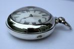 GROOT/ZWAAR zakhorloge in dubbele kast zilver London 1874, Sieraden, Tassen en Uiterlijk, Antieke sieraden, Ophalen of Verzenden