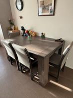 Eethoek rechthoekig 160x100 cm met 4 stoelen, Huis en Inrichting, Tafels | Eettafels, Ophalen, 50 tot 100 cm, Zo goed als nieuw