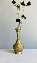 Japanse messing koper handbewerkte vaas draak en bloemen, Antiek en Kunst, Ophalen of Verzenden