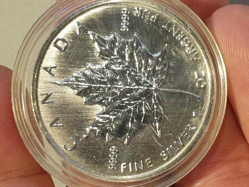 Maple Leaf 1993, 1 oz .9999 zilver (1-2), Postzegels en Munten, Edelmetalen en Baren, Zilver, Ophalen of Verzenden