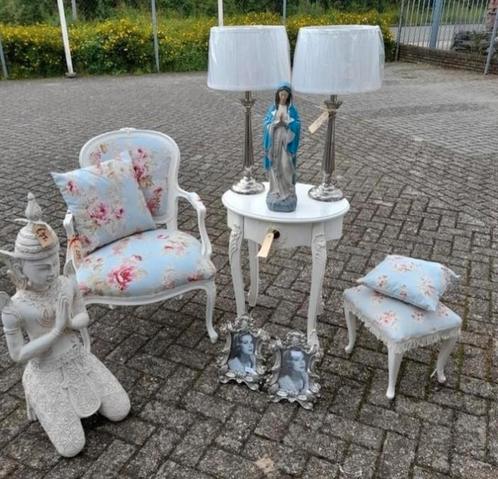 Mooie brocante fauteuil geheel opnieuw gestoffeerd, Huis en Inrichting, Fauteuils, Zo goed als nieuw, 75 tot 100 cm, Ophalen