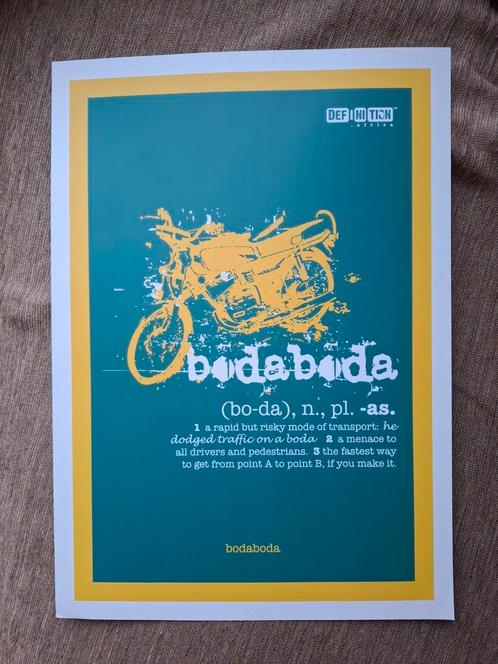 Retro design poster uit Uganda, Huis en Inrichting, Woonaccessoires | Schilderijen, Tekeningen en Foto's, Zo goed als nieuw, Foto of Poster