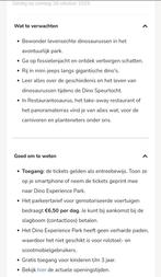 Tickets Dino Experience Park, Twee personen, Ticket of Toegangskaart