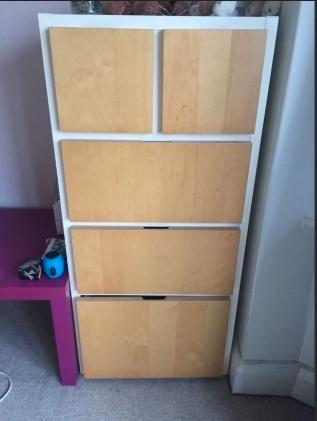 2 x stevige Ikea Rakke ladekasten hout/wit €75 per stuk, Huis en Inrichting, Kasten | Ladekasten, Gebruikt, Minder dan 100 cm