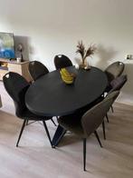 Eiken Ovale tafel zwart, Huis en Inrichting, Tafels | Eettafels, Nieuw, Eikenhout