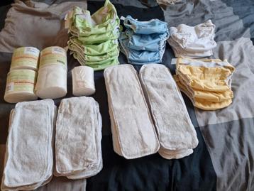 Groot pakket wasbare luiers beschikbaar voor biedingen