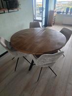 Eettafel ¤130+ 4 draaibare stoelen, Ophalen, Overige materialen, Mangohout, Rond