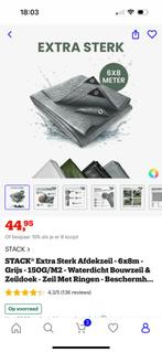 6 x 8 meter waterdicht bouwzeil, Doe-het-zelf en Verbouw, Zeil en Folie, Ophalen, Zo goed als nieuw, 15 m² of meer, Zeil