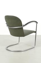 Gispen 414 buisframe fauteuil met bakelieten armleuningen, Ophalen, Gebruikt, Metaal, Vintage industrieel