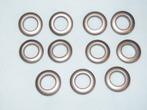 11 zilverkleurige 2delige ringen nestelringen 4 cm gordijnen, Ophalen of Verzenden, Zo goed als nieuw, Overige typen