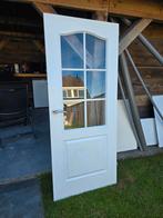 Houten binnendeur met glas, Doe-het-zelf en Verbouw, Ophalen, Gebruikt, 80 tot 100 cm, Binnendeur