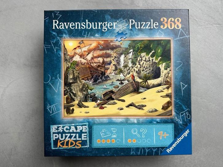 Escape puzzel kids - Piraten - Ravensburger, Hobby en Vrije tijd, Denksport en Puzzels, Zo goed als nieuw, Legpuzzel, Minder dan 500 stukjes