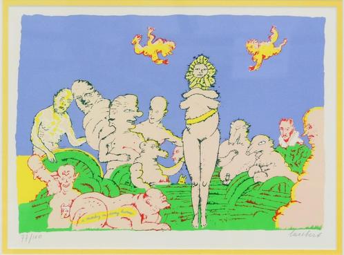 Lucebert L J Swaanswijk (1924)Zeefdruk "A Monkey in" Ges Gen, Antiek en Kunst, Kunst | Litho's en Zeefdrukken, Ophalen of Verzenden