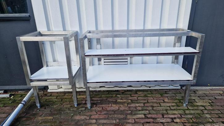 rvs onderstel bladonderstel  tafel ( 361 ), Huis en Inrichting, Tafelonderdelen, Gebruikt, 50 tot 100 cm, 50 tot 100 cm, Rechthoekig