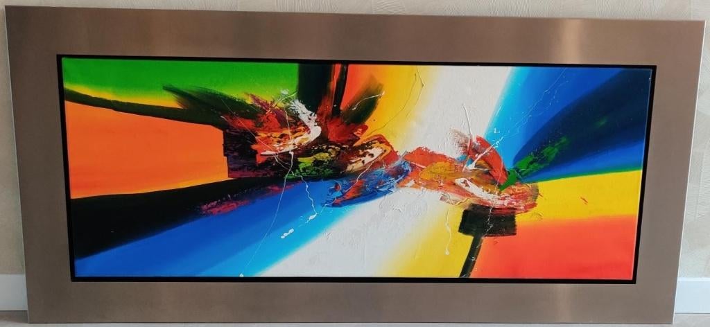 Lee Cole schilderij in RVS lijst, Antiek en Kunst, Kunst | Schilderijen | Klassiek, Ophalen