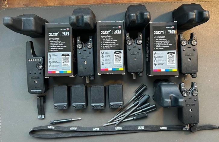 Delkim Digital TXI-D Set 4 +1 (Green LEDS) weg=weg, Watersport en Boten, Hengelsport | Karpervissen, Zo goed als nieuw, Complete set