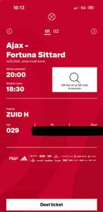 2 kaartjes Ajax fortuna F side, Tickets en Kaartjes, Losse kaart, Eén persoon, Februari