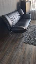 Bank leer en fauteuil leer., Ophalen, Gebruikt, 75 tot 100 cm, Leer