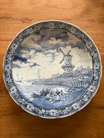 Boch Belgium groot Delfts Blauw wandbord waterrijk landschap, Ophalen of Verzenden