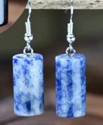 Oorbellen met blue spot jaspis, Overige materialen, Elysees Bureau 326,78 avenue des Champs,PARIS, Blauw, Ophalen of Verzenden