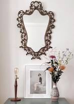 Grote Vintage Spiegel / Kuif spiegel / Retro / Barok, Huis en Inrichting, Woonaccessoires | Spiegels, Overige vormen, Nieuw, Minder dan 100 cm