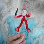 antieke kerstman chenille kerstbal feathertree kerst popje, Diversen, Kerst, Verzenden