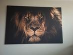 Canvas doek leeuw 150x100, Huis en Inrichting, Woonaccessoires | Schilderijen, Tekeningen en Foto's, Ophalen, 125 cm of meer, Zo goed als nieuw