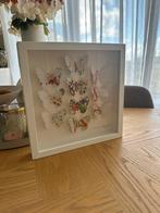 Lijst met 3D vlinders, Huis en Inrichting, Woonaccessoires | Lijsten, Ophalen, Zo goed als nieuw, Hout, Minder dan 50 cm