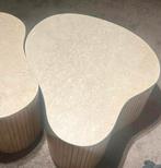 Salontafel mangohout en marmer, Gebruikt, Overige vormen, Minder dan 50 cm, Overige houtsoorten