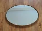 Ovale Spiegel met Messing rand, Minder dan 50 cm, Ophalen of Verzenden, Zo goed als nieuw, Minder dan 100 cm