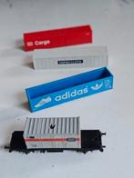 wagon en containers,  N modeltrein, Hobby en Vrije tijd, Modeltreinen | N-Spoor, Gebruikt, Gelijkstroom, Wagon, Ophalen of Verzenden