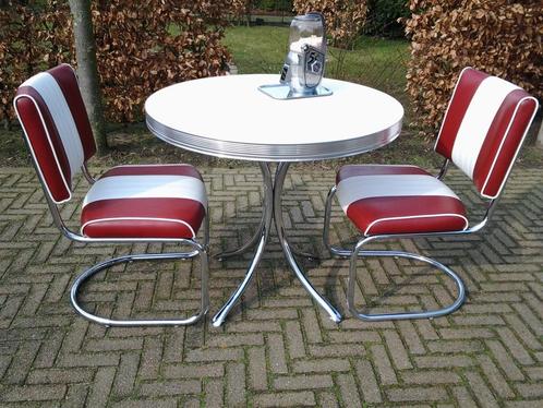 Bel Air 2 nieuwe slede stoelen + diner tafel fifties sixties, Huis en Inrichting, Stoelen, Twee, Ophalen