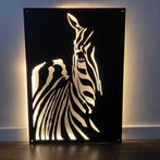 Metalen wanddecoratie Zebra met Led verlichting, Nieuw, Ophalen of Verzenden