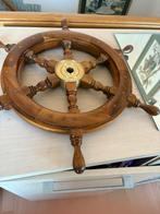 Houten Stuurrad met Messing Centrum - Nautische Decoratie, Ophalen of Verzenden