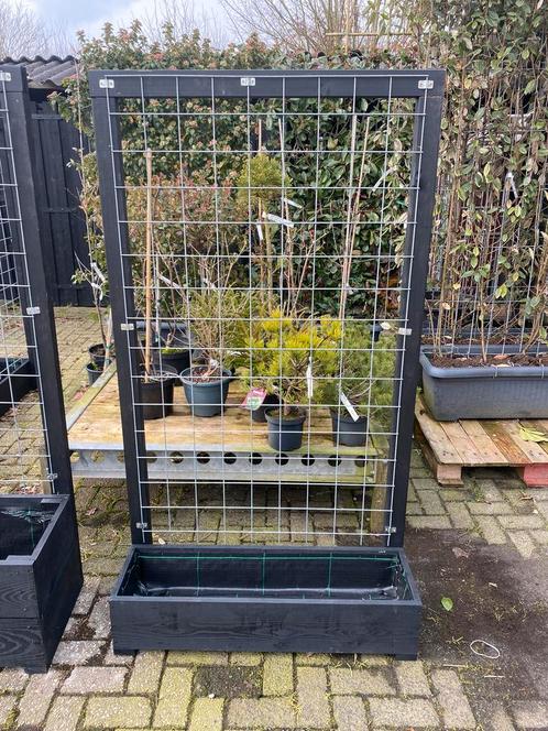 Plantenbakken met trellis  bak 100 x30 x 25 cm 100 x 180 cm, Tuin en Terras, Bloembakken en Plantenbakken, Zo goed als nieuw, Hout